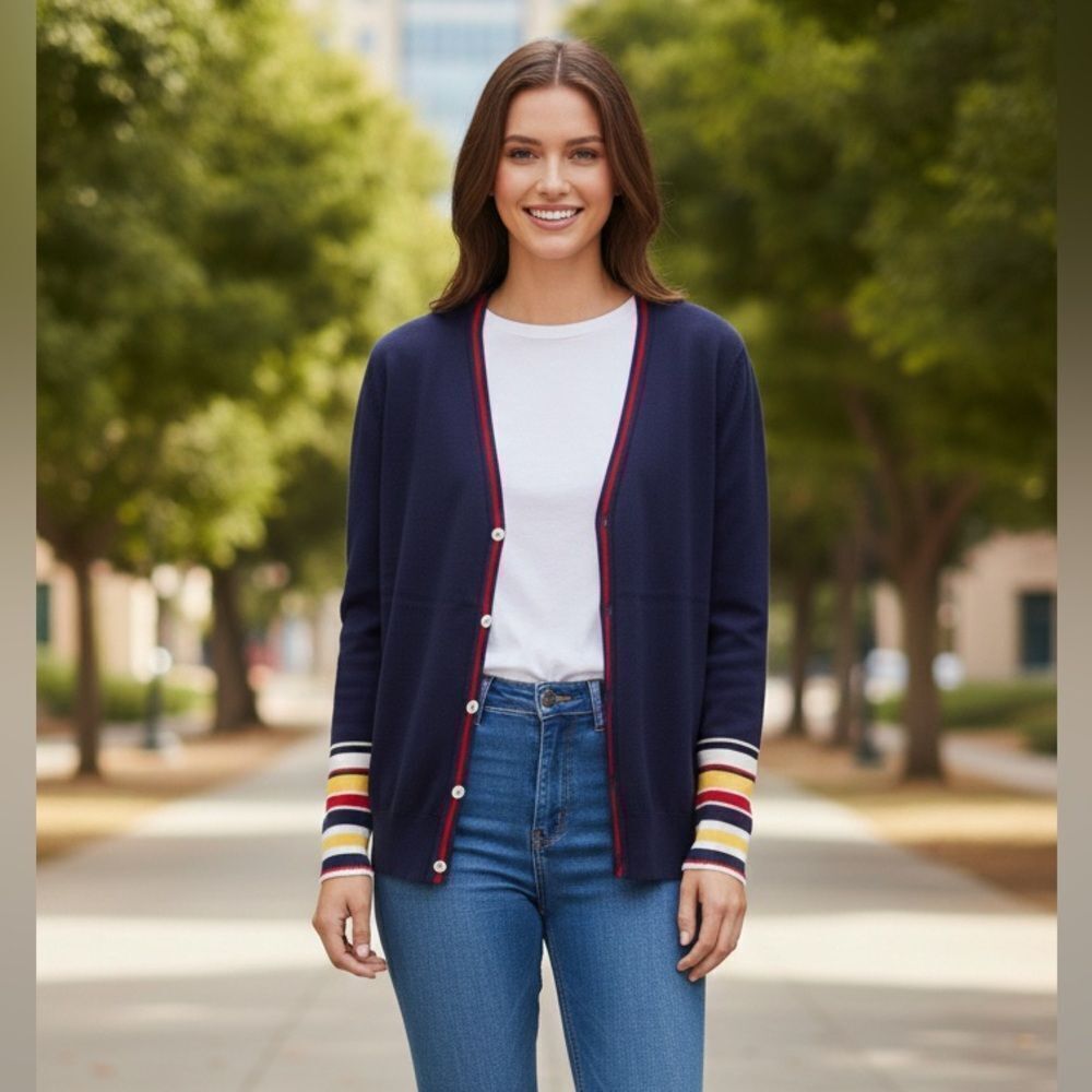 Take 50% OFF- Kate Kasin Women's V-neck Sweater, Size-L